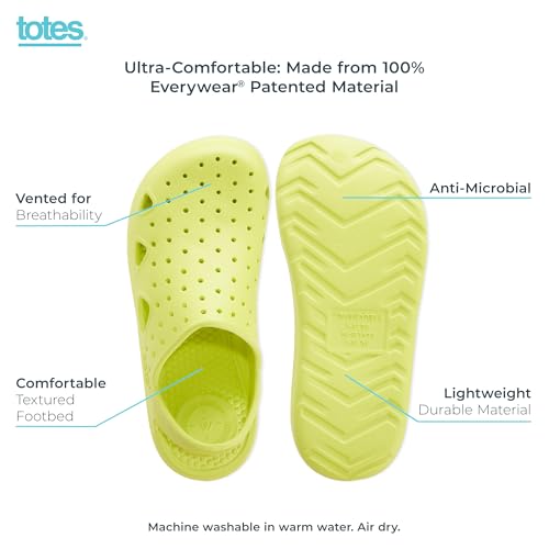 Image of Totes Kids' Everywear Lightweight Waterproof Contoured Splash and Play Clog Sandals with Strap