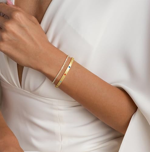 Bracelet for Women - Dainty Stack Bracelets Trendy Adjustable 14K Gold Plated Thin Paperclip Bead Box Satellite Figaro Cuban Link Chain Bracelet Set for Women Waterproof Jewelry Gift