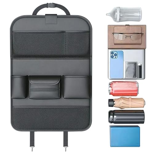 Organizzatore per auto sul sedile posteriore, dietro l'organizzatore del sedile per auto: organizzatori di auto e stoccaggio con vassoio pieghevole, organizzatore aut