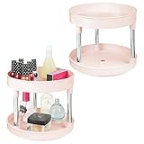 organizador de maquillaje giratorio de carton TAMAÑO COMPACTO: Con unas medidas de 22,9 cm de diámetro x 19,8 cm cada uno, los organizadores para maquillaje ofrecen espacio suficiente de almacenaje y pueden colocarse en el lavabo o los armarios.