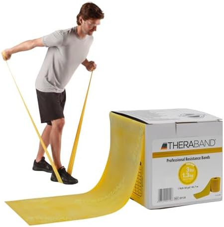 THERABAND Resistance Band, 50-Yard Roll, Latex Elastic Band for E...