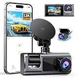 Galphi 3 Channel WiFi Dash Cam Front and Rear Inside, 2.5K+1080P+1080P Car Dash Camera for Cars Front and Rear, Dashcam with G-Sensor, Loop Recording, 24H Parking Mode, SD Card NOT Included