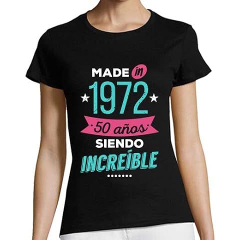 Camiseta Manga Corta Made In 1972 para Mujer Cover