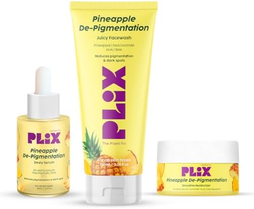 Pineapple Pigmentation Skincare Kit For Dark Spot Removal | Cleanser, Face Serum and Moisturizer Combo With 2% Alpha Arbutin For Women & Men, Pack of 3