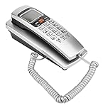 Corded Phone, Landline Phones for Home Wall Mounted Telephone with FSK/DTMF Standard Caller ID, Callback, One Key Replay Function (Silver)