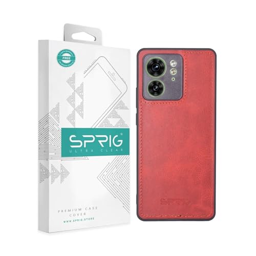 Image of SPRIG Compatible with Moto Edge 40 Premium PrimeMatte (Matte Leather TPU) Back Cover Drop Tested Shock Proof Mobile Case for Men, Women, Boys and Girls with Camera Protection (Red)