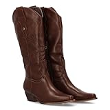 97107 Botin campero con Grabado en la Cana, Tacon cuadrdo bajo, Cierre de Cremallera. Coleccion Otono Invierno 2023 PUMarron Talla 37