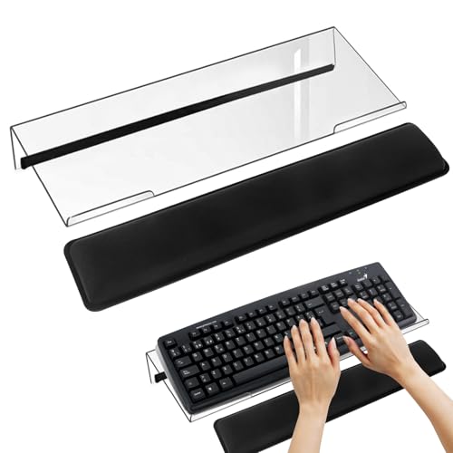 Soporte para teclado de ordenador de acrílico antideslizante, reposamuñecas reclinable para escritorio y hogar