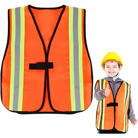 Children Kids High Visibility Vest High Hi Vis Vests Safety Vest Unisex Children's Safety Vest Reflective Gear Jacket in The Dark for 2-4 Years Gift Play Outside Ride Bike Cover