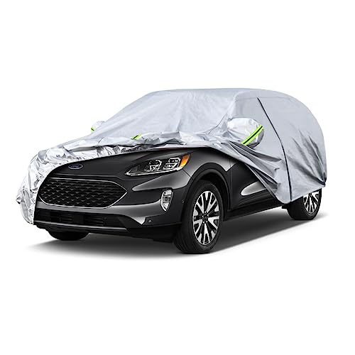 Image of Koukou SUV Car Cover Custom Fit Ford Escape from 2000 to 2025,Waterproof Car Cover All Weather for Automobiles Outdoor Indoor with Zipper Door, Sun Rain Dust Snow Protection.