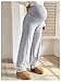 SHENHE Women's Maternity Sweatpants Wide Leg Fleece Lined Over The Belly Work Pregnancy Maternity Pants Lounge Trousers Grey Small