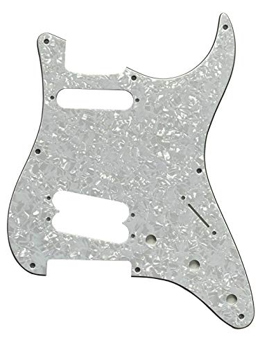 Pasuje do Fender 8 Screw Stratocaster Strat Single Coil Pickup Style Pickguard gitarowy (4-warstwowa biała perła)