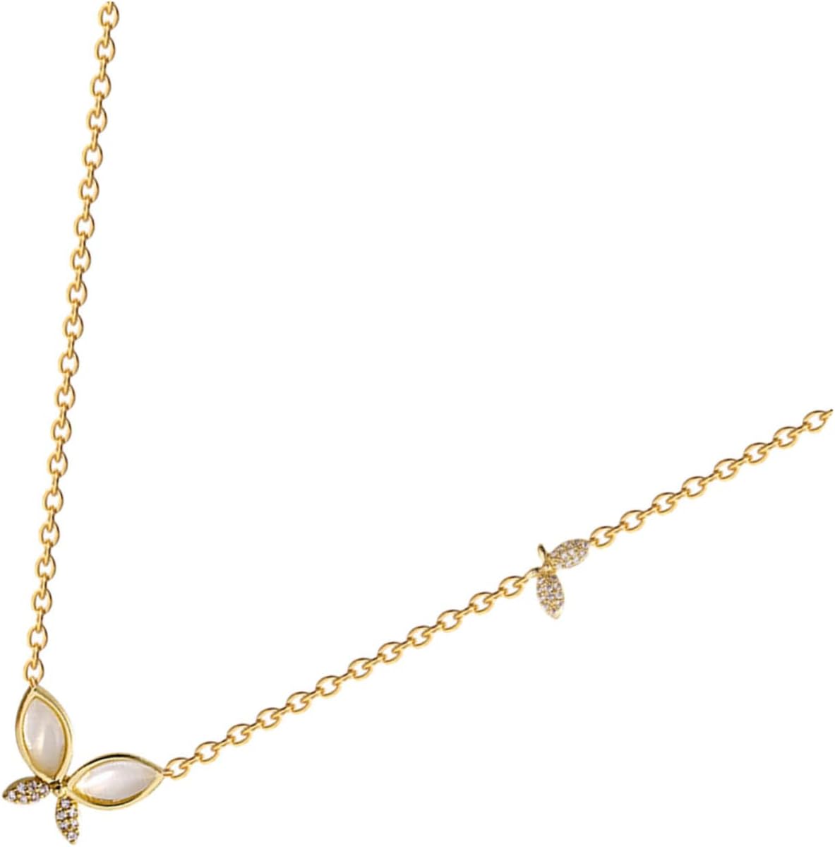 [DHAYUCP] 女の子のジュエリー蝶ペンダントネックレスクラビクルチェーン女性のためのシンプルなジュエリーネックレスのためのエレ