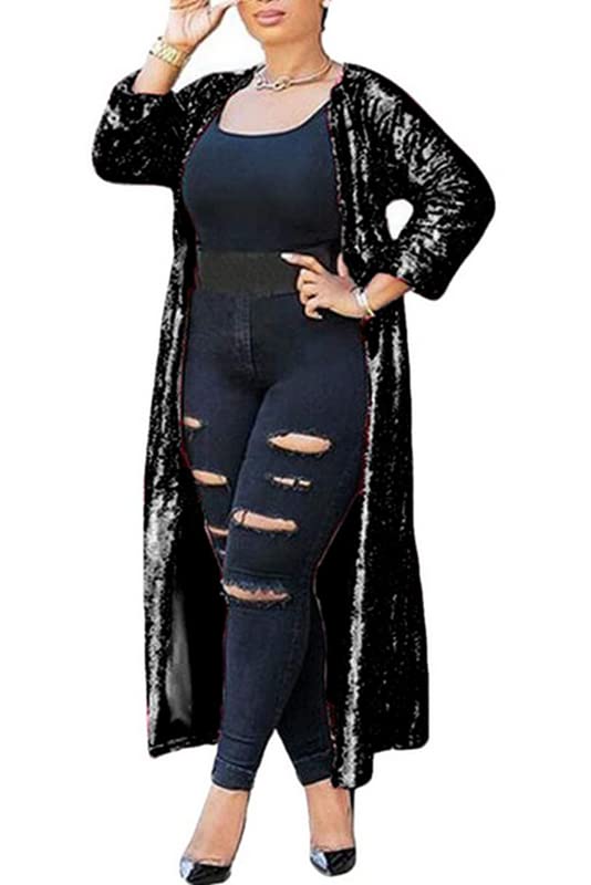 PROMLINKPlus Size Sequin Cardigans for Women Evening Duster Kimono