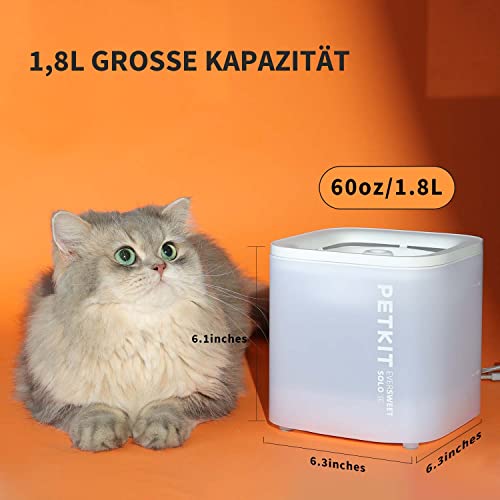 PETKIT CYBERTAIL Katzen Trinkbrunnen, Hundewasserspender, 1,85L Katzen Hunde Wasserbrunnen, Intelligentes LED-Licht, 25dB Extrem Leiser,Schnurgebundener Wasserspender, Schnurlose Wasserpumpe