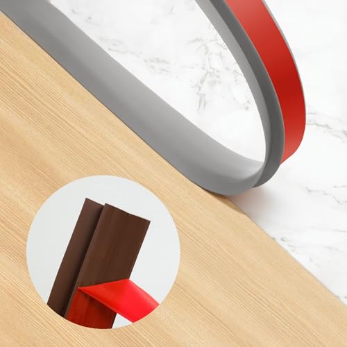 BNELL Carpet & Floor Edging Trim Strip,Self Adhesive-PVC Floor Transition Strip,Threshold Transitions Suitable for Threshold Height Less Than 15mm (6.56FT_Grey) by bnell - Image 3