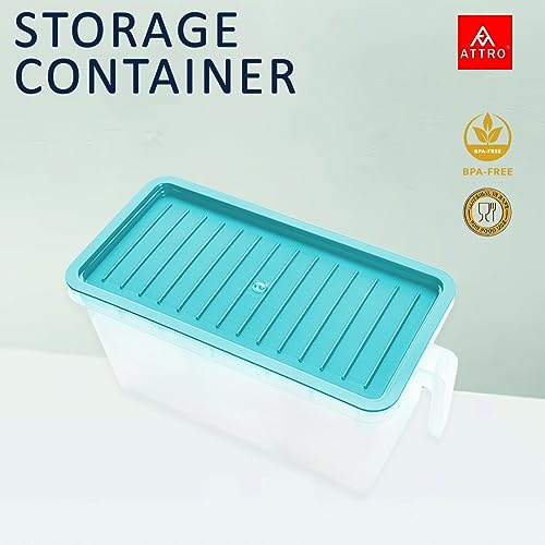 Image of Attro Air Tight Food and Storage Container 3 Detachable Small Storage Boxes with 1 lid Used to Store 3 diffrent Food Items in a 1 Box BPA Free, Food Grade,Freezer Safe, 5000ml-Light Blue