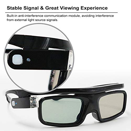 óculos 3d, Andoer Óculos 3D de obturador ativo G500 compatíveis com projetor DLP-Link com projetor c