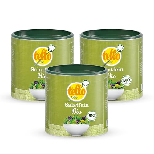 Tellofix Salatfein Classic 3er Set (3x 320g) – BIO, Vegetarisch, Ohne Zucker & Zusatzstoffe – Perfekt für Salate & Frischkost – Kalorienarm, glutenfreie Lebensmittel - Als Brühe oder Suppengewürz