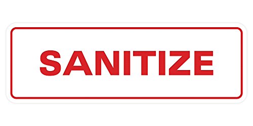 Standard Sanitize Restaurant, Kitchen, Food Truck, Dishwashing Sign - White/Red