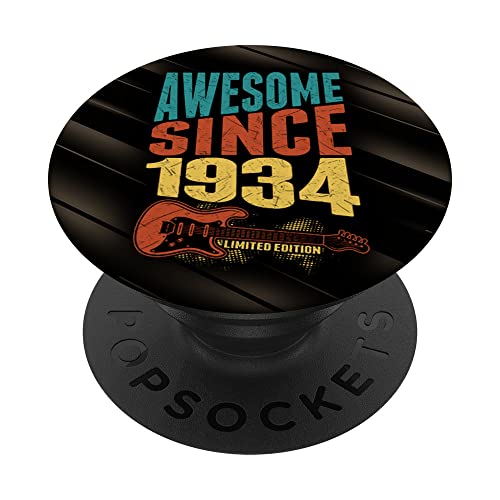 Retro Impresionante Desde 1934 Edición Limitada Guitarrista Cumpleaños PopSockets PopGrip Intercambiable