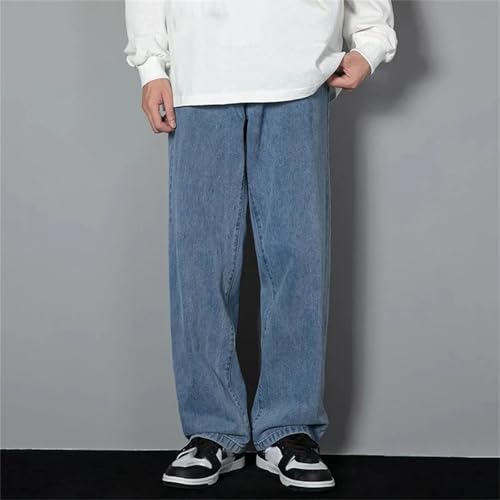 Men's Simple Straight Leg Baggy Jeans Daily Casual Wide Leg Jeans with Pockets3