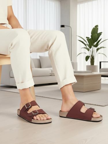 Image of Sukun mens Sukun Slb 10 Men's Stylish Dual-strap Buckle Sandals Sandal