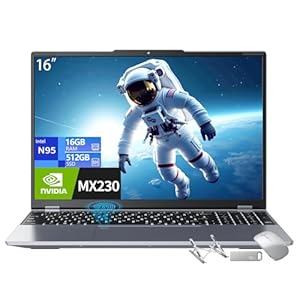 TOPGRO Laptop de negocios de 16 pulgadas Core N95, GeForce MX230, RAM DDR4 de 16 GB, SSD de 512 GB, pantalla Win 11 Pro, pantalla FHD, computadora para juegos, WiFi 5, Bluetooth 4.2, teclado