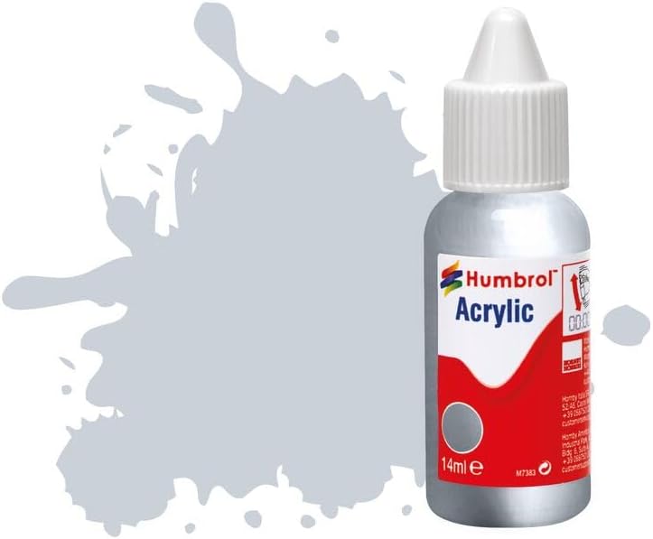 Humbrol Acrylic Paint Dropper Bottle Color No. 191 Chrome Silver Metallic 14ml DB0191