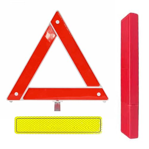 MaNeaz Triángulo De Advertencia Triangulos Coche Reflectantes Triangulos Coche Triángulo De Advertencia En Caja Montaje Rápido Ligero Plegable