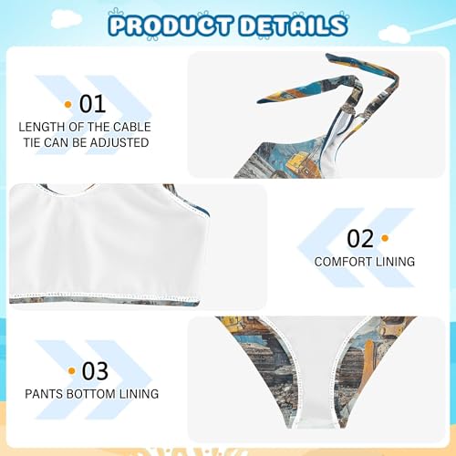 Excavator Blue Starry Night Girls Bikini Sets 2 Piece Swimsuits Bathing Suit Swimwear4