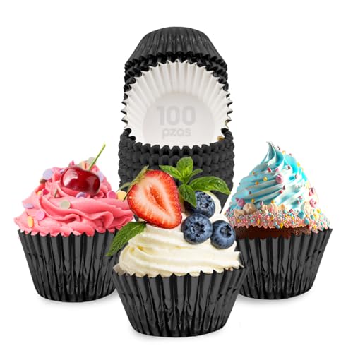 Catálogo para Comprar On-line Capacillos Walmart Top 10. 44 100 Capacillos Estandar Cupcake Molde Mediano Repostería Metálico Molde para Panque Pan Pastelillo GRUPO CARNAVALLIA (Negro)