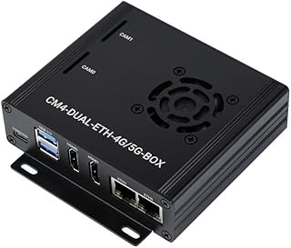 Dual Gigabit Ethernet 5G/4G Mini-Computer Based on Raspberry Pi Compute Module 4 (NOT Included) Metal Case with Cooling Fan