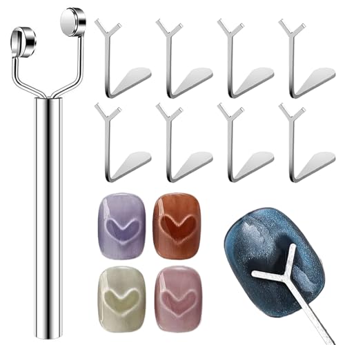 JUNENTER 3-in-1 �L���b�g�A�C�l�C���}�O�l�b�g�Z�b�g �u���b�N Y���^�_�u���w�b�h�}�O�l�b�g + �n�[�g���ʗp�S�[���h�K�C�h�X�e�B�b�N8�� �v���p�c�[�� �L���b�g�A�C�W�F���l�C���|���b�V���}�O�l�b�g DIY�l�C���A�[�g&�T�����p