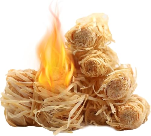 Encendedores de fuego naturales for fogatas, 100 piezas de encendedor de fuego natural a prueba de agua, encendedor de fuego de madera de encendido rápido for chimenea, estufa de pellets, fogata, ahum