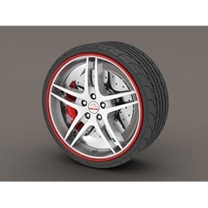 Rimblades velgbescherming & styling rood nieuwste uitvoering 2016 aluminium velg beschermring velgstyling 13 tot 22 inch Rim Protector Guard Ringz velgrandsticker velghoornbescherming kleur rood rood rood