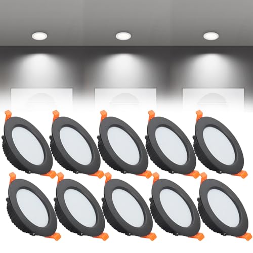 Plafonnier encastré LED 7W lot de 10 spots extra plats 6000K blanc froid