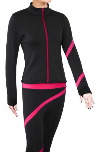 NY2 SPORTSWEAR Figure Skating Polar Fleece Spiral Jacket - Fuchsia (Child Medium)