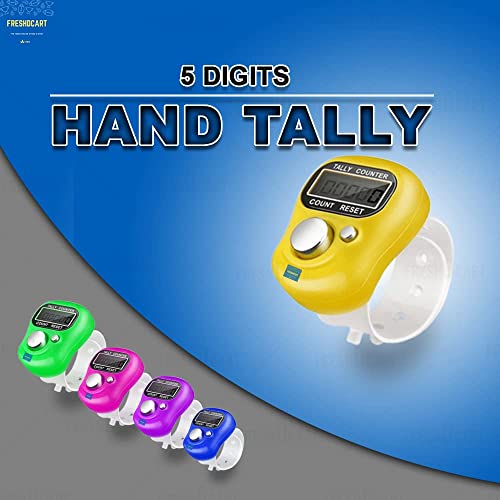 Image of FreshDcart Counter for Chanting MantraTally Counter | 5-Digit Finger Ring with LCD Display & Reset Button | Handheld Counter for Meditation, Jap, Sports, Knitting & Classroom Use (2 Qty, Multicolor)