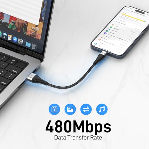 Image of USB C Cable Short, USB A to USB C Cable Fast charging Cord Type C 1FT 2Pack