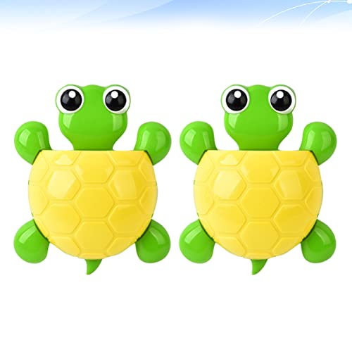 2Pcs Tumbler Storage Suction Rack Razor Holder Container Mounted Pencil Toothbrush Cup Bathroom Wall Yellow Rack, Sundries Decoration Family Kids Turtle Pen Animal Holders #TOP5