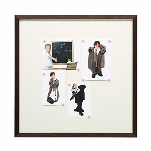 Deknudt Frames S41VK3 magneetwand en magneten 50x50 magneetwand bruin met 10 witte magneten kunststof magneetbord en magneten