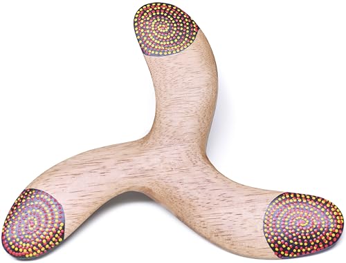 Australian Treasures Adventure Boomerang Design Tripla Rosso, Legno, 22 cm,
