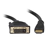 HDMI to DVI Adapter Cable, HDMI Male to DVI Male, CL2 in Wall Rated, Gold Plated Connectors, Black, HDMI to DVI Digital Monitor Adapter Cable M/M DVI-D 1080p 25 Feet, Cablewholesale
