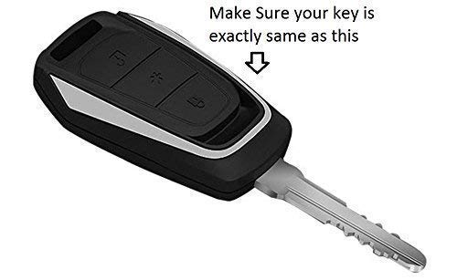 Image of CLOUDSALE Silicone Remote Key Cover Compatibility with Mahindra KUV 100 (Black, Pack of 1)