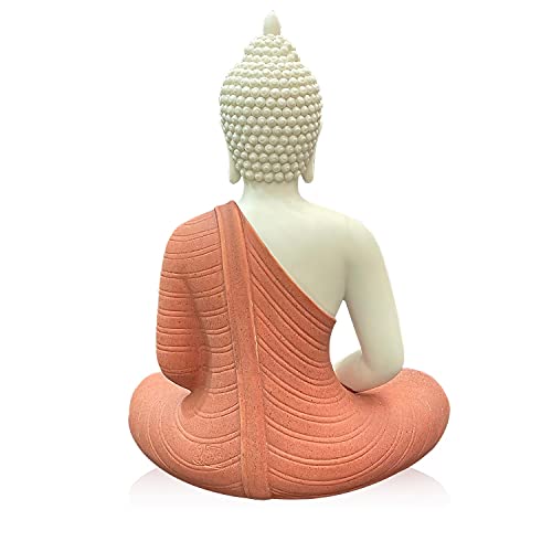 Houlu 12 Inch Ceramic Buddha Statue, Sitting Buddha, Meditating Seated Buddha Figurine For Home Decor, Office Decor, Garden Decor, Indoor/Outdoor - Red #TOP5