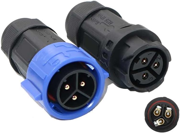 M25 3 Pin Waterproof Connector Bayonet Locking Screw High-Power Plant Lamp Power Drive Plug 35A Current IP68