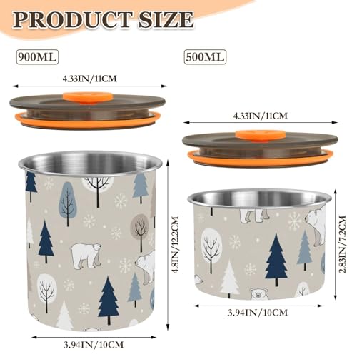 Contenedor hermético de acero para café DOMIKING 900ml miniatura 2