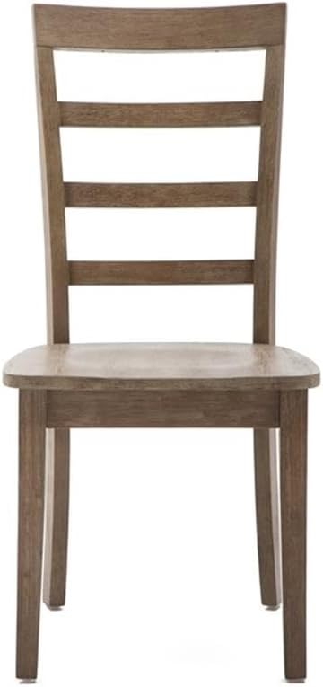 BOWERY HILL 18" Farmhouse Wood Dining Chair in Brown (Set of 2)