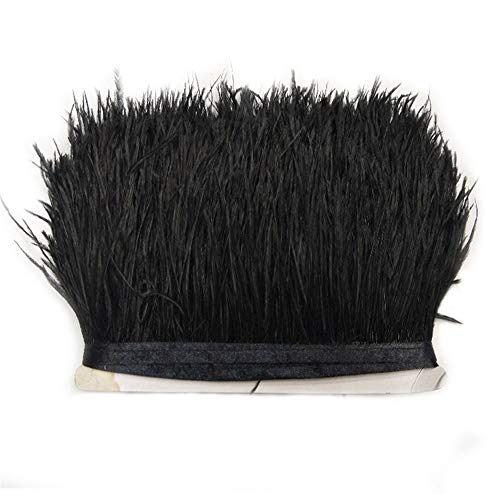 Nicole Knupfer Cinta de flecos de plumas de avestruz tiras de tela para ropa, manualidades, costura, disfraces, decoración DIY (101#,2M) Cover